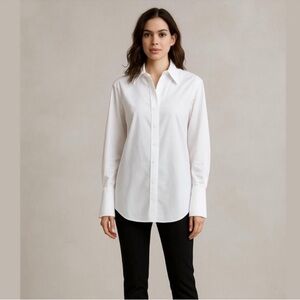 The Row White Cotton button up Shirt Size 8 Elongated Cuff
